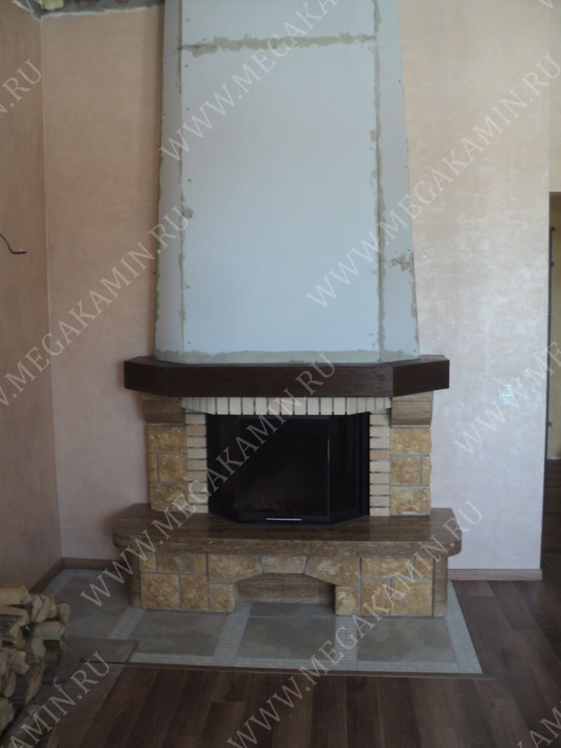 12. Камин угловой с призматической топкой "SPARTHERM"